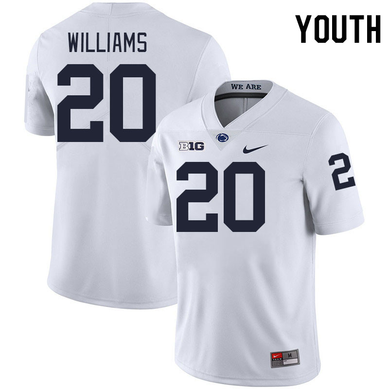 Youth #20 Mylachi Williams Penn State Nittany Lions College Football Jerseys Stitched-White